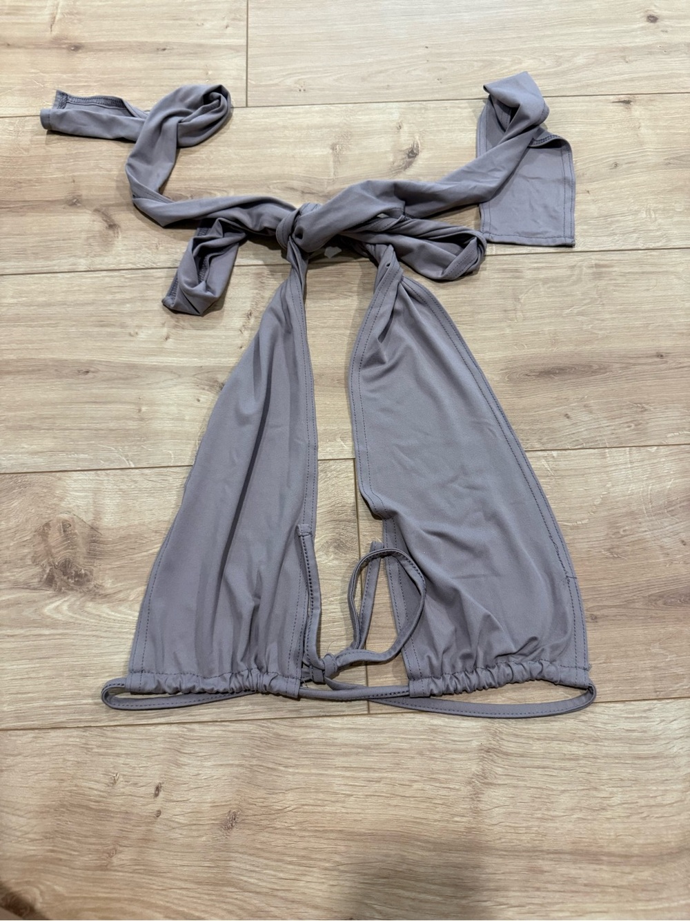 Women's Gray Halter Party Top - Tie Back